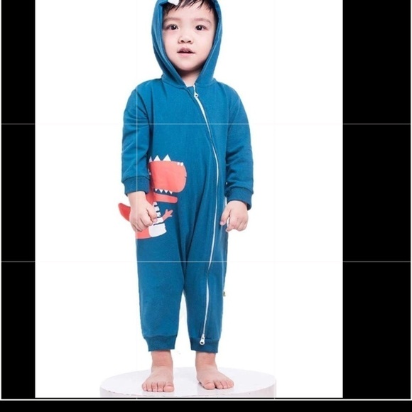Hoodie Cotton Onesies Long Sleeve Romper Dinosaur 12-18 Months NWT - Picture 1 of 8